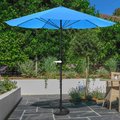Pure Garden 9-Foot Patio Umbrella with Base, Brilliant Blue 50-LG1033B
